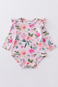 Pink floral print bamboo girl bubble
