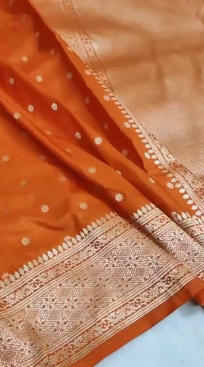 Beautiful Banarasi Handwoven Pure Katan Silk Handloom Saree