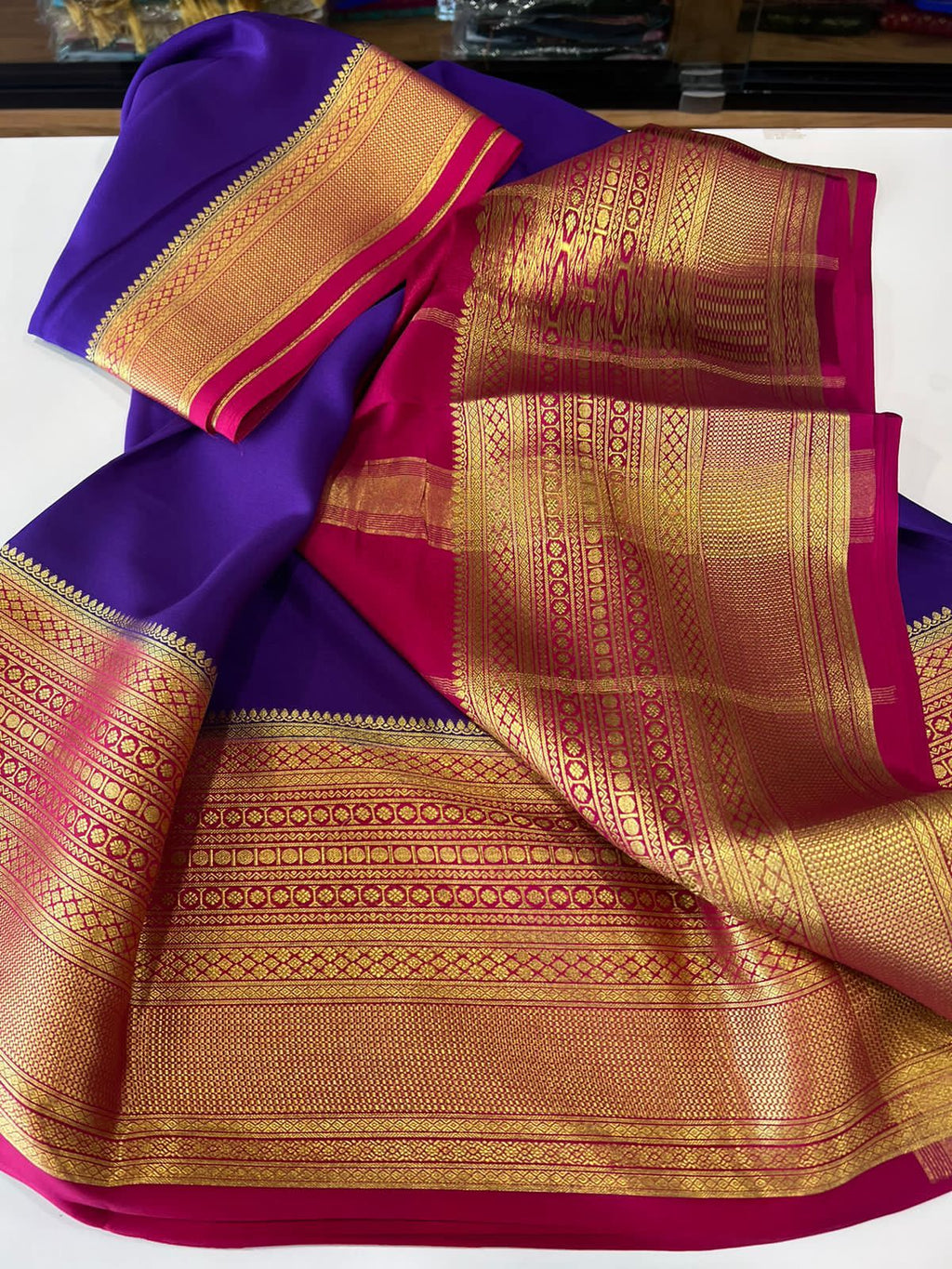 Beautiful Pure Mysoore Silk Indian Wedding Saree
