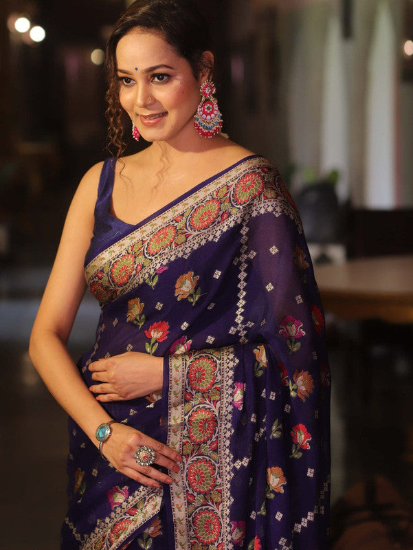 Beautiful Banarasi Pure Georgette Silk Saree