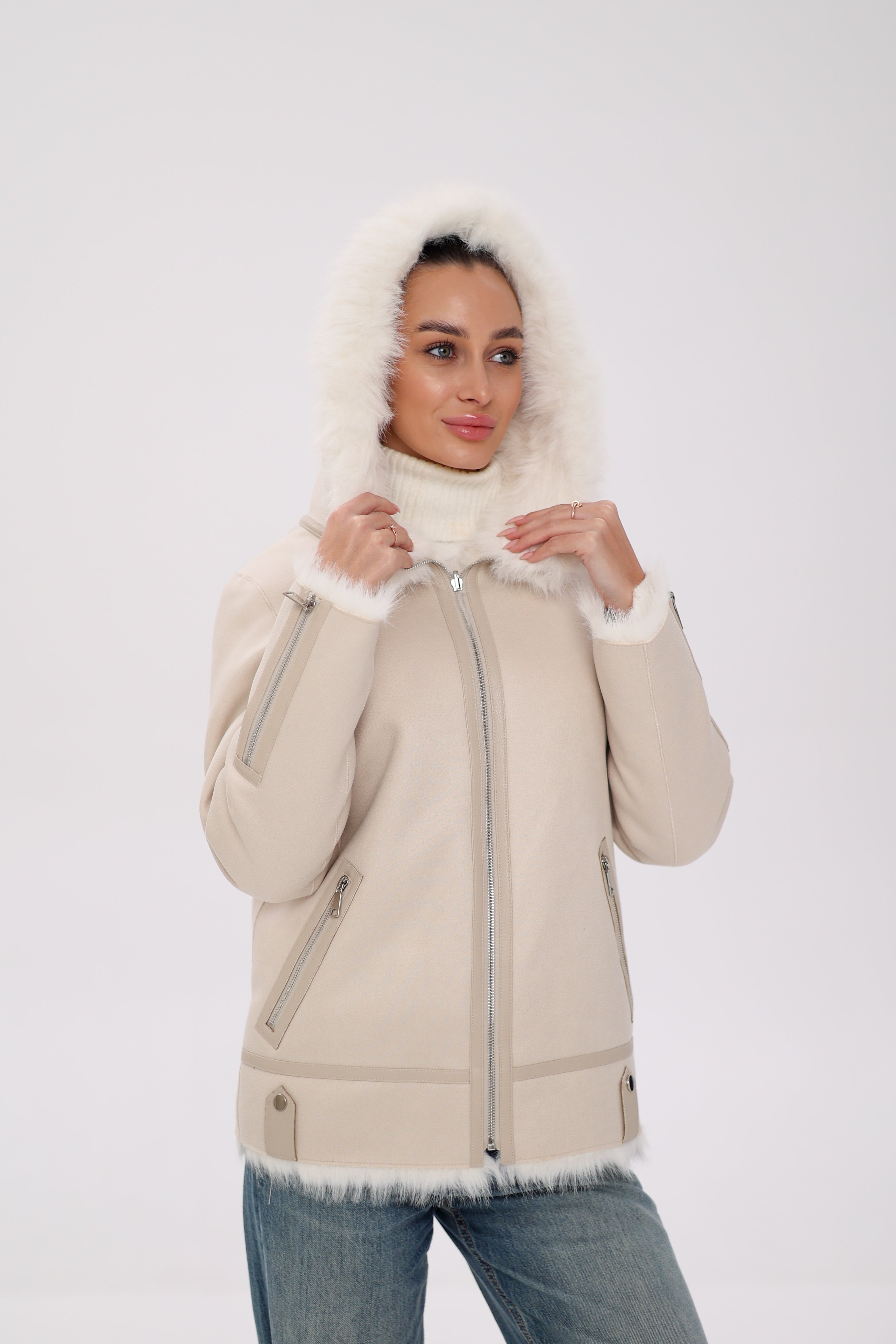 ⇆ Reversible Hooded Wool Blend Jacket