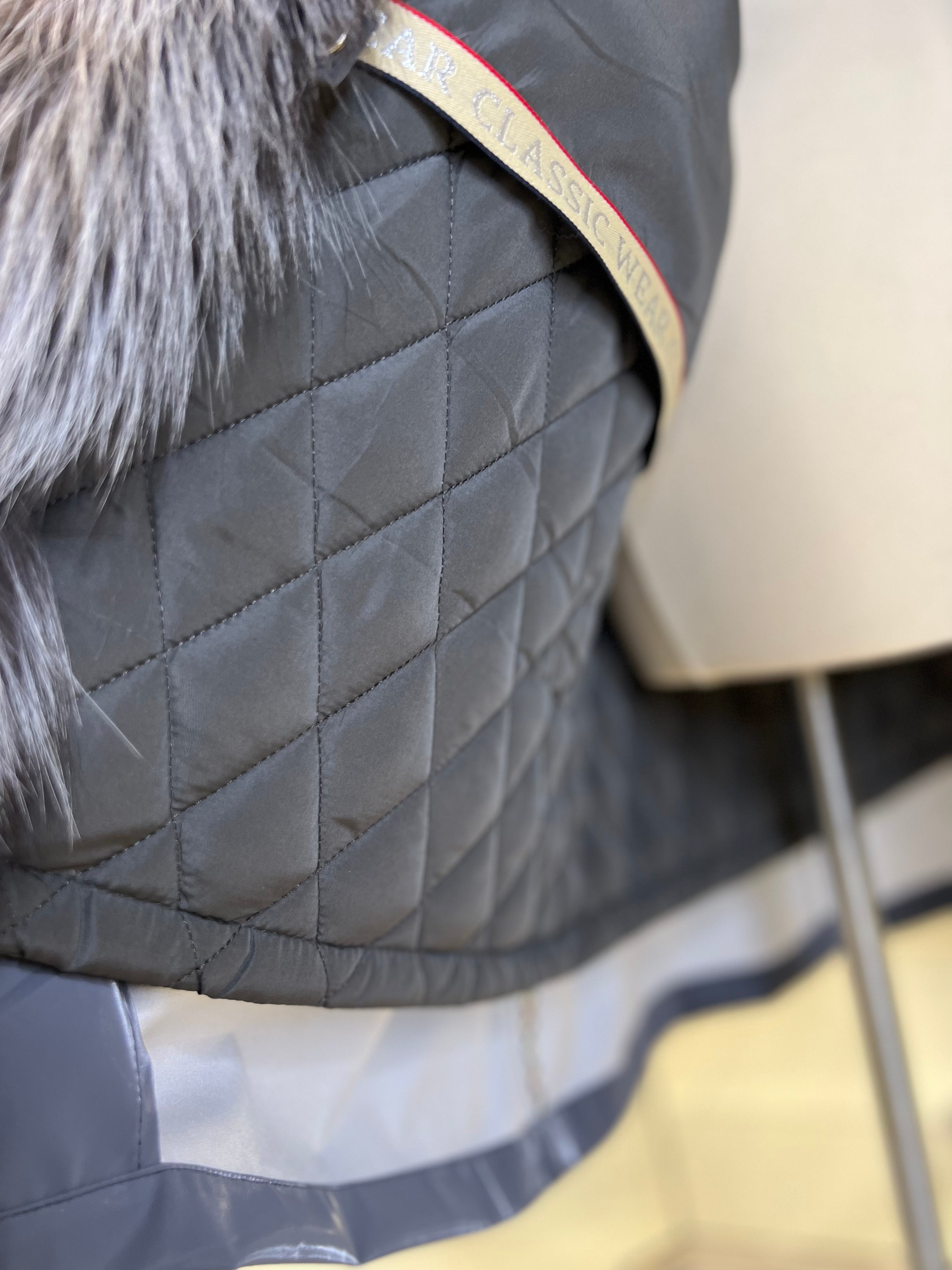 Genuine Silver Fox Fully Lined Hood Rabbit Insulated Parka