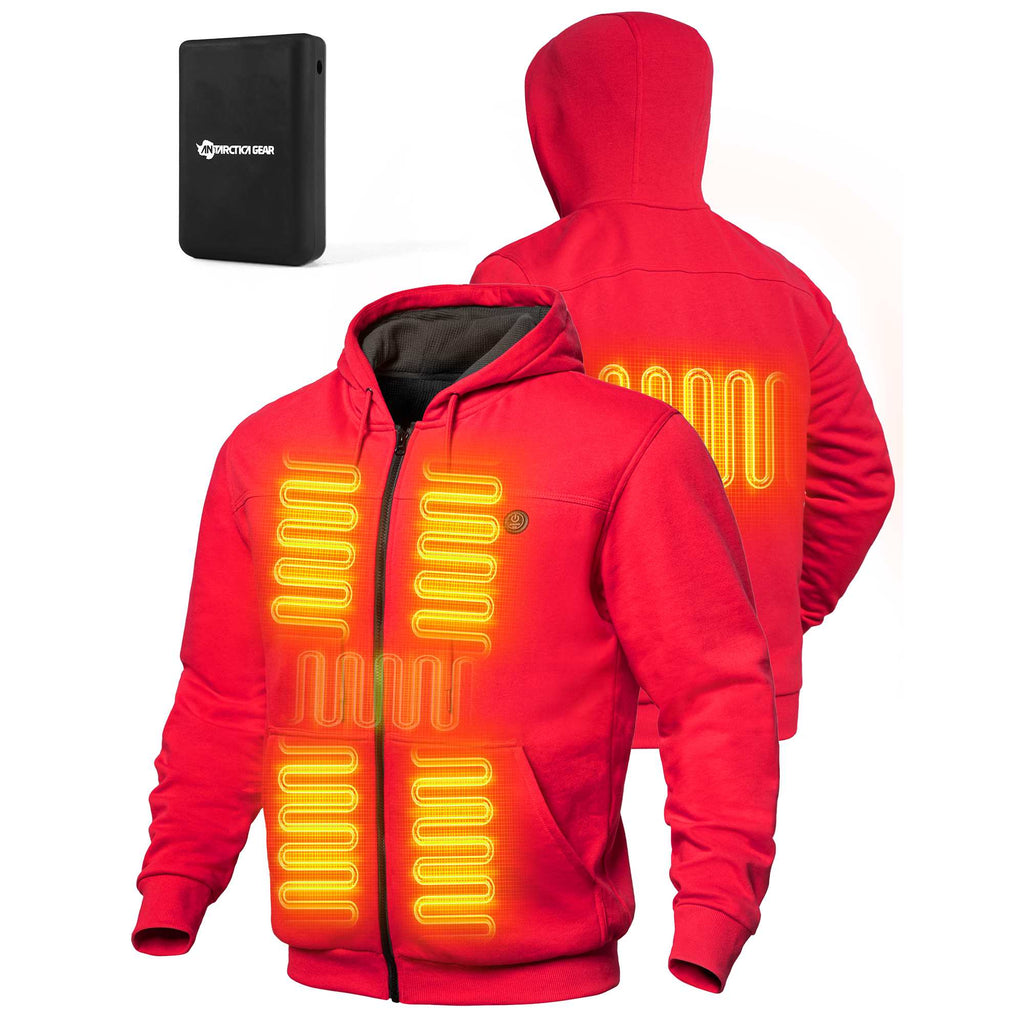 ANTARCTICA GEAR Heated Hoodie Sweater for Men with 12V 20000mAh Battery Pack