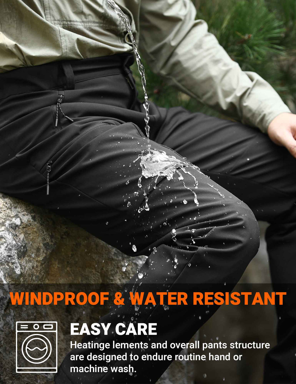 ANTARCTICA GEAR Heated Pants for Men, with 12V/20000mAh Battery