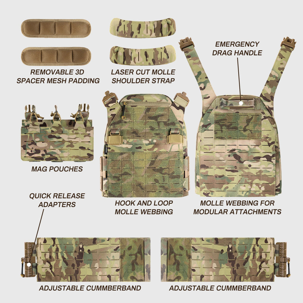 Votagoo 1000D Nylon Military Vest Quick Release Y014 Tactical Vest