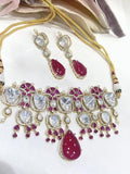 Beautiful Polki Fusion Choker Necklace Set