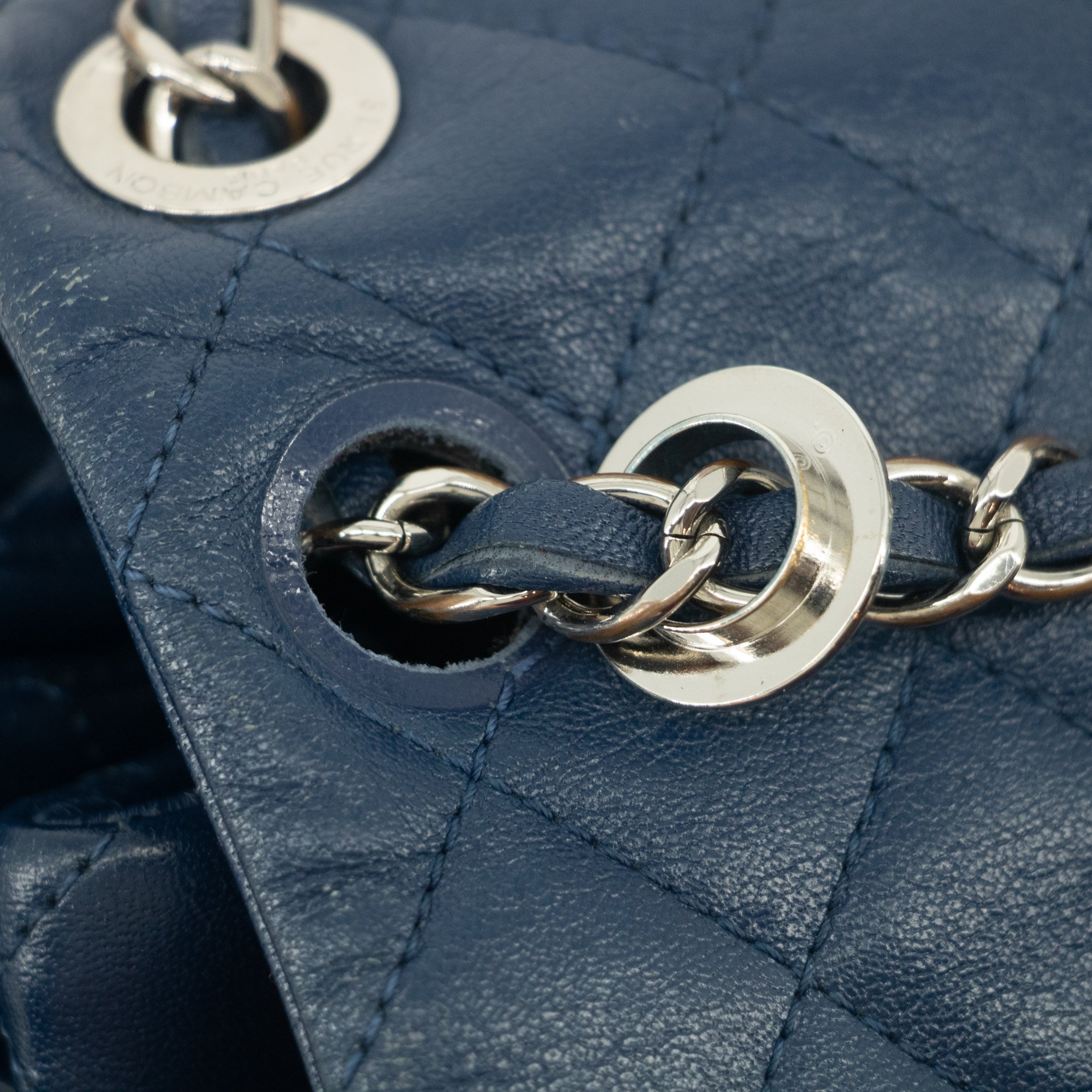 Chanel Navy Blue Matelasse Caviar Skin Backpack #1302