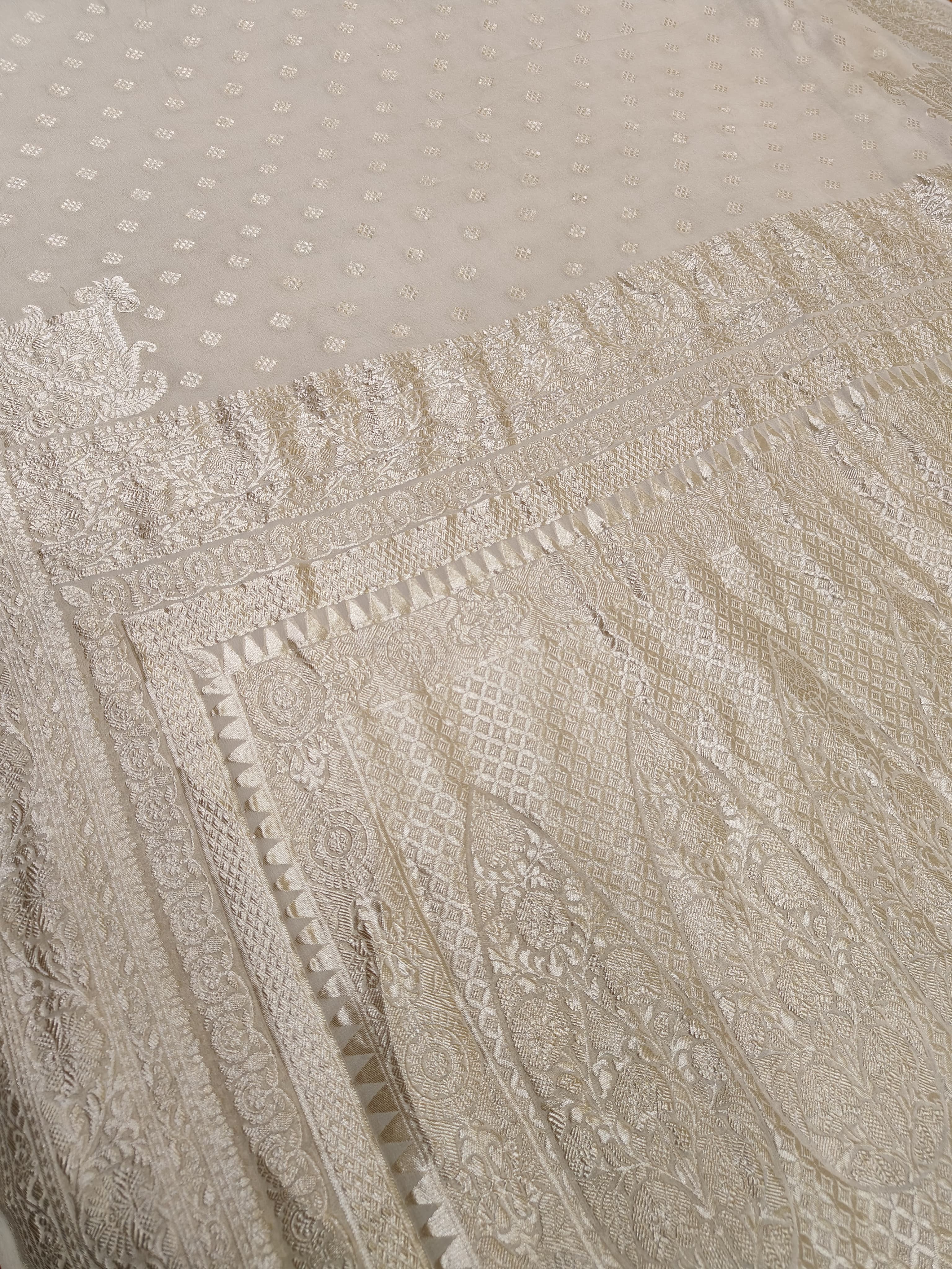 Beautiful Banarasi Lahariya Stripe Designer Khaddi Chiffon Saree