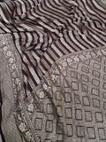 Beautiful Banarasi Lahariya Stripe Designer Khaddi Chiffon Saree