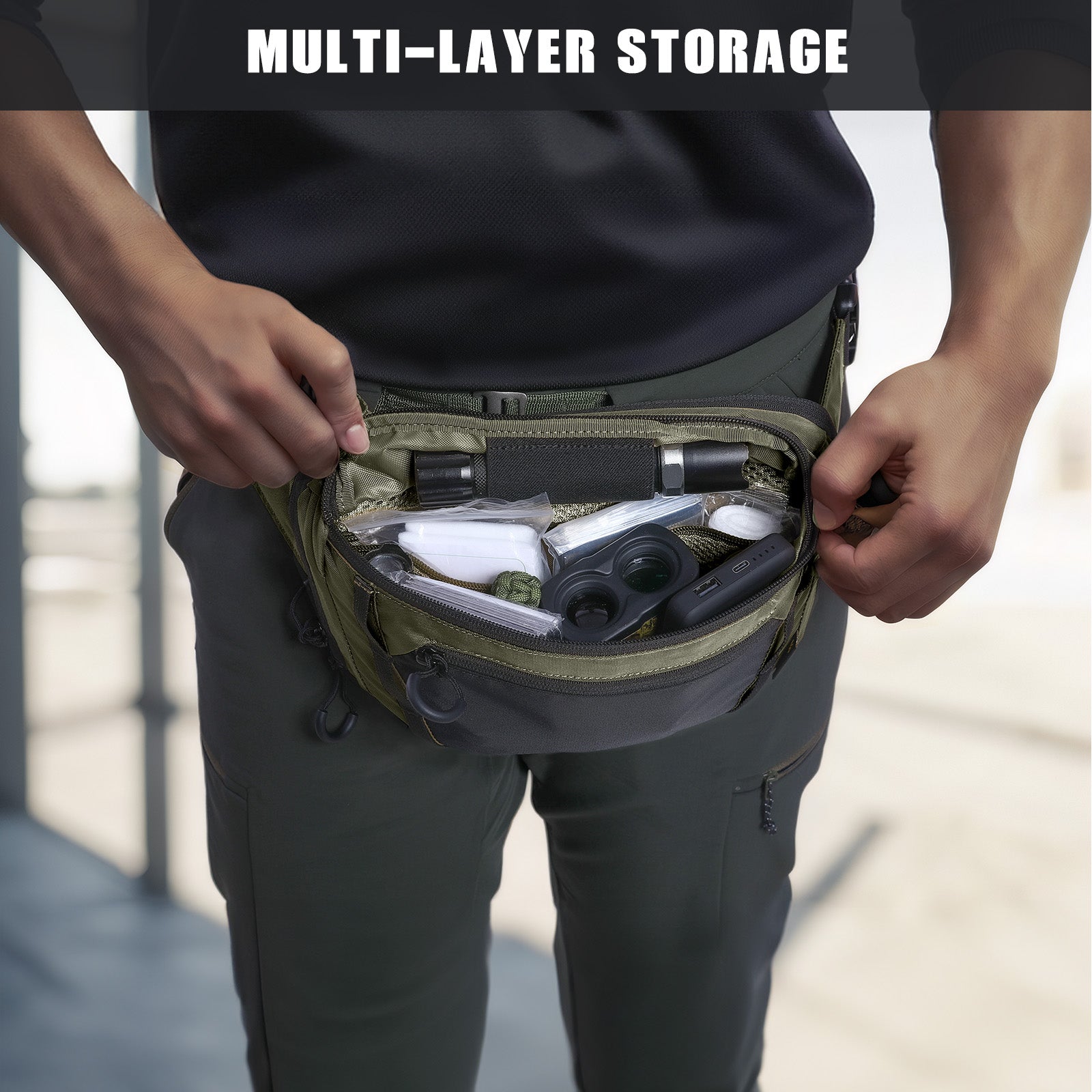 Votagoo Tactical CCW Fanny Bag Adjustable Waist Belt Tactical Waist Bag Handgun Pouch