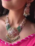 Exclusive Hand Crafted Kundan Polki Necklace Set