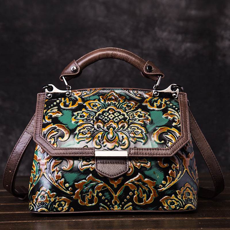 Leather Female Toe Cap Layer Cowhide Retro