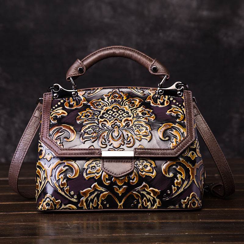 Leather Female Toe Cap Layer Cowhide Retro