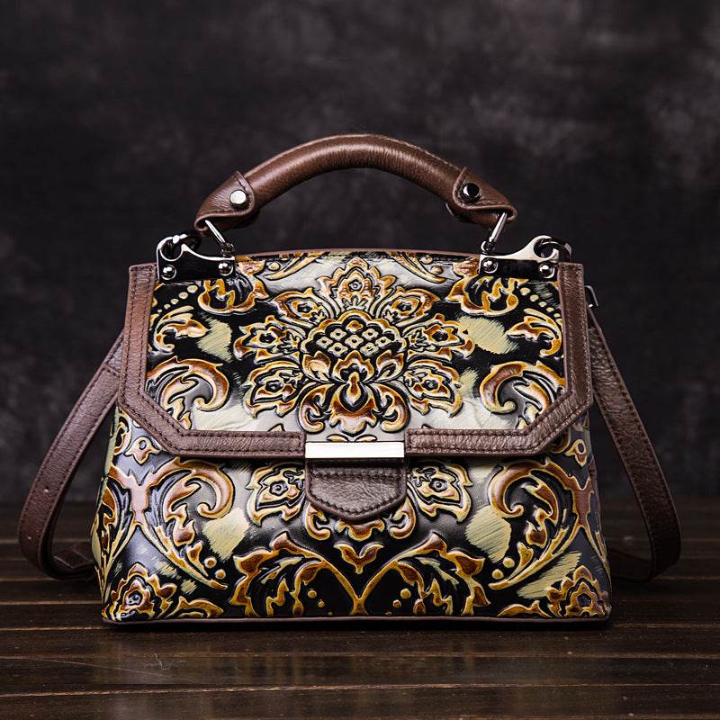 Leather Female Toe Cap Layer Cowhide Retro
