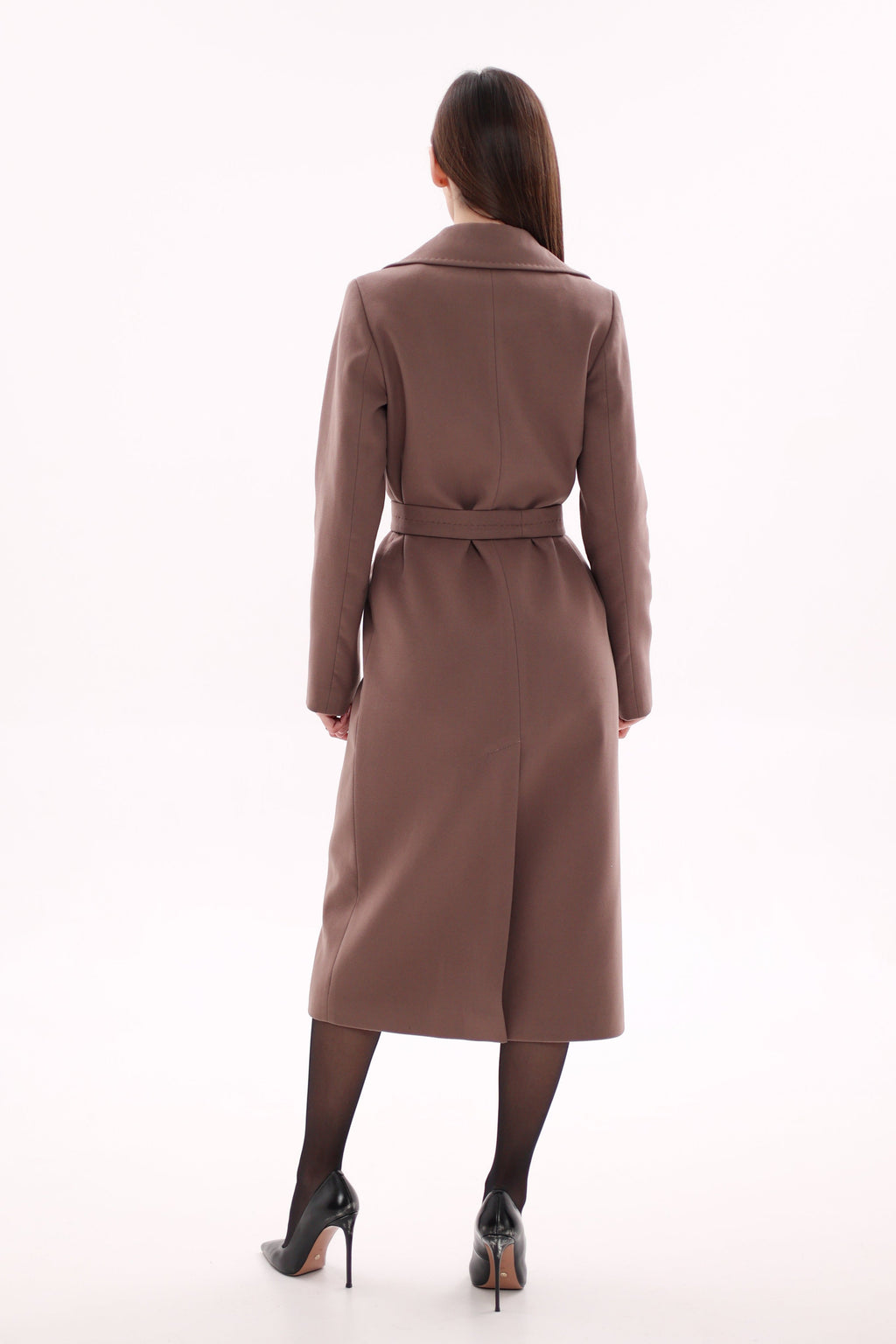 Harrington Classic Wraparound Overcoat in Mocha Mousse