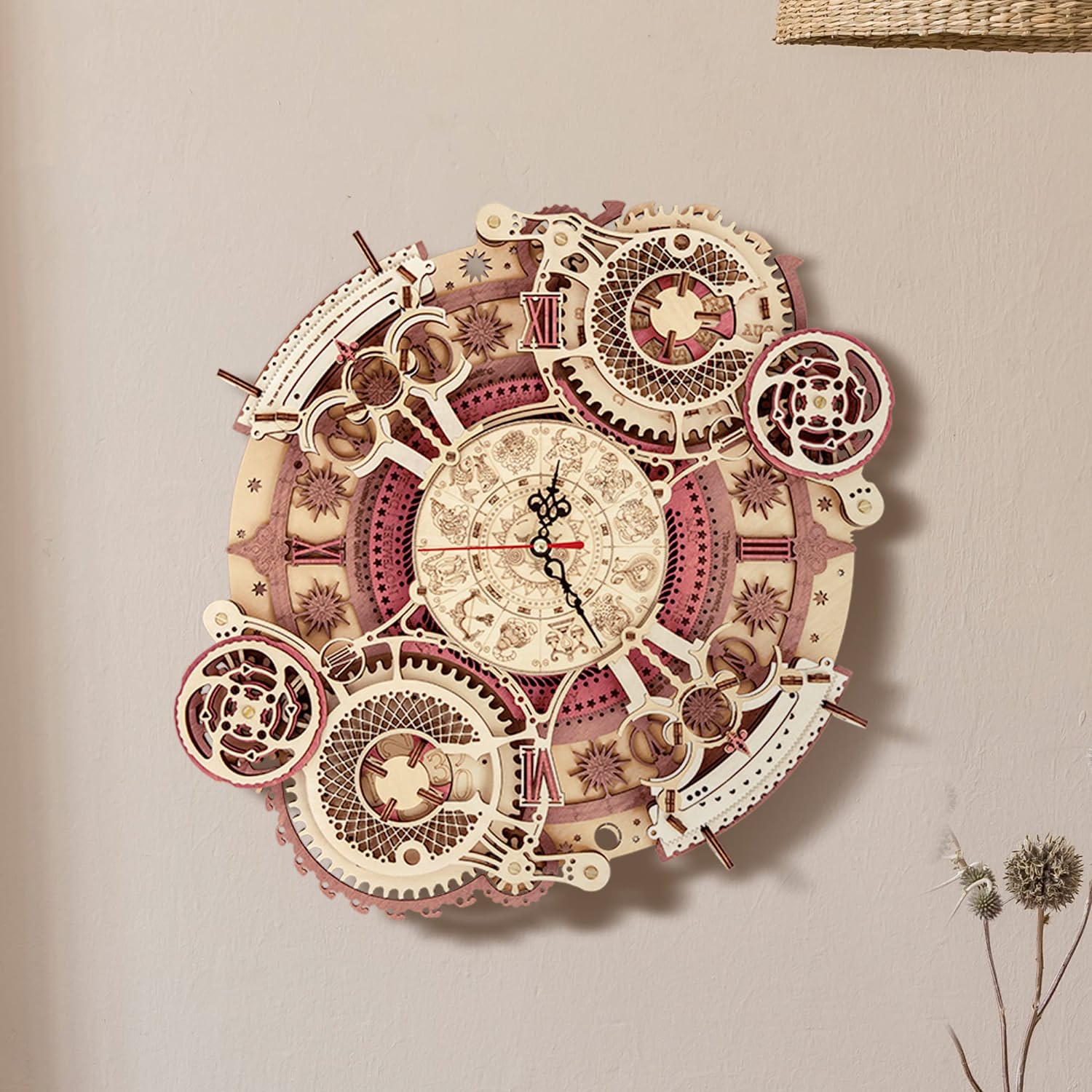 3D Wooden Art Zodiac Wall Clock Puzzle.