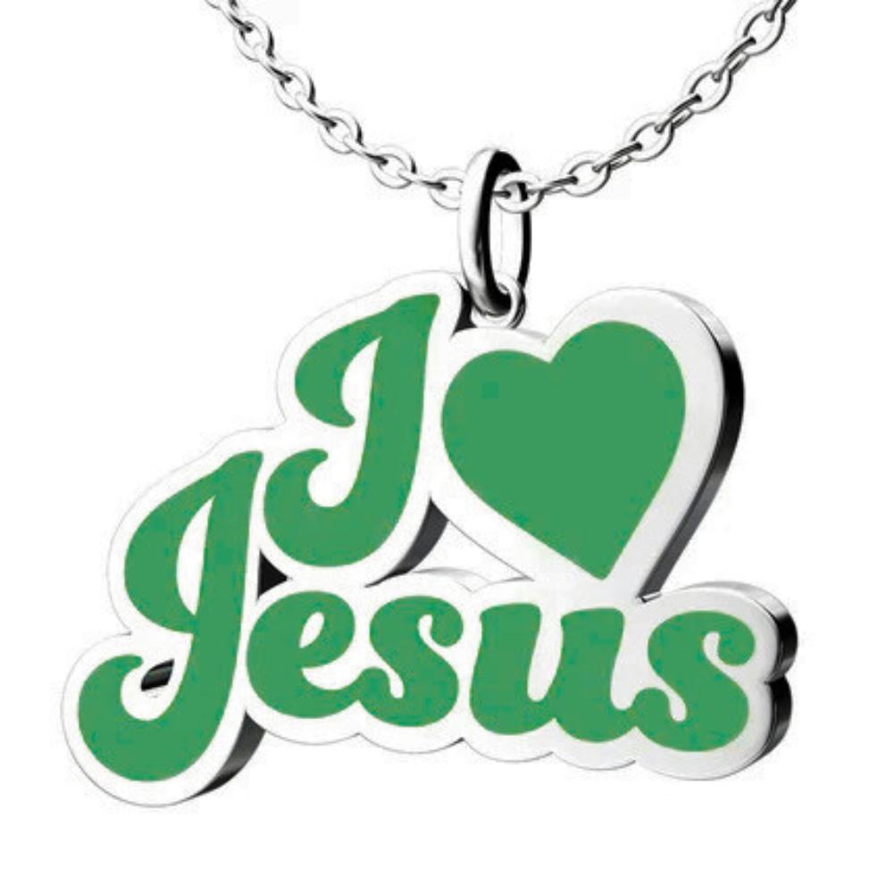 I Love Jesus Enamel Necklace
