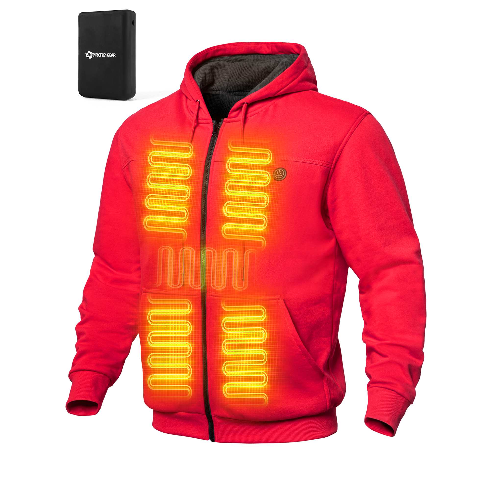ANTARCTICA GEAR Heated Hoodie Sweater for Men with 12V 20000mAh Battery Pack