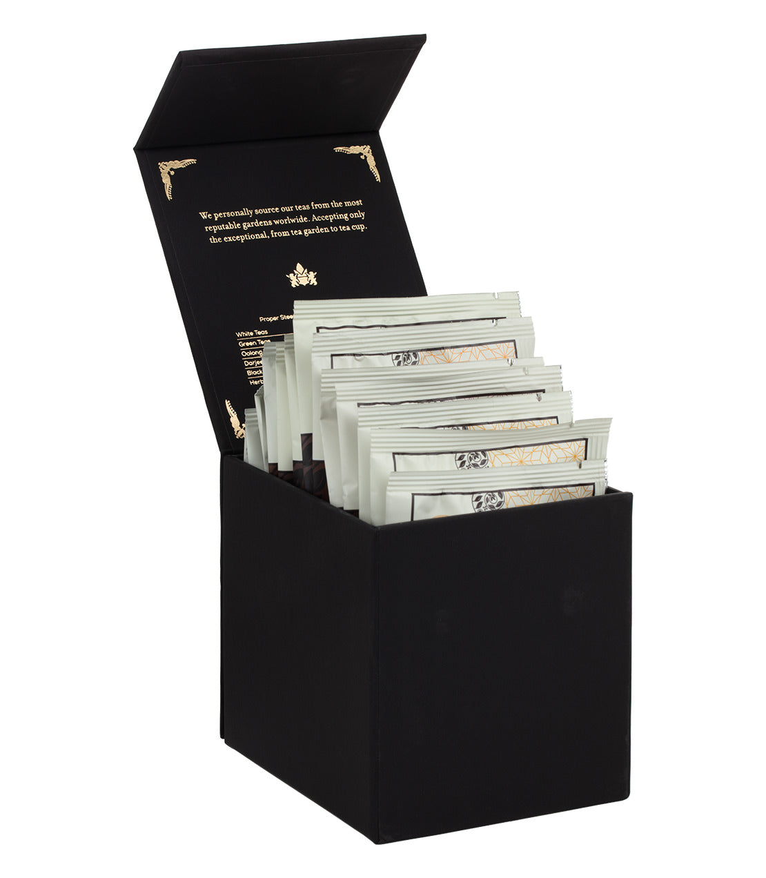 Harney Heritage – Herbal & Decaf Wrapped Sachet Sampler Black Box