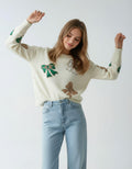 Sequins bow sweater