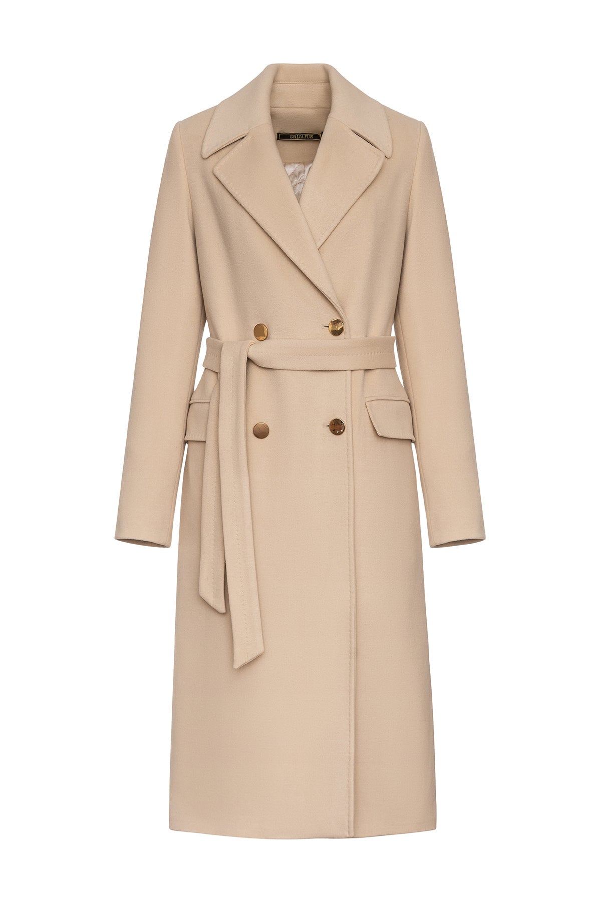 Denise Cashmere Blend Overcoat in Nude