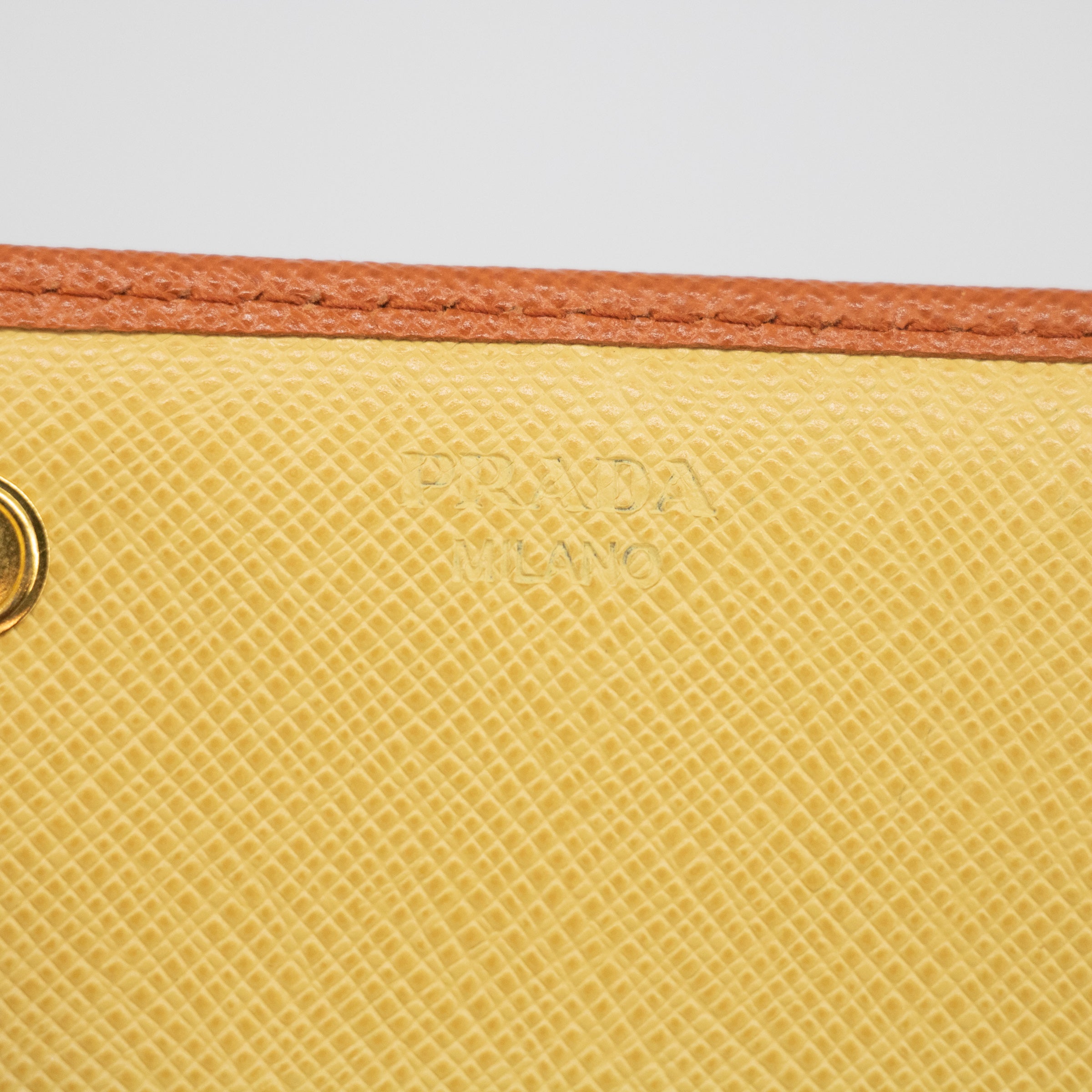 Prada Orange Saffiano Leather Long Wallet  #2270