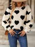 Fuzzy heart sweater