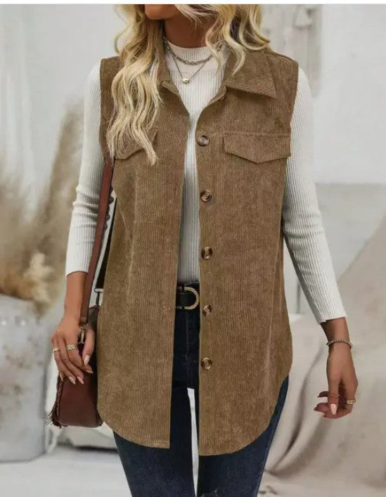 Corduroy Buttoned Vest