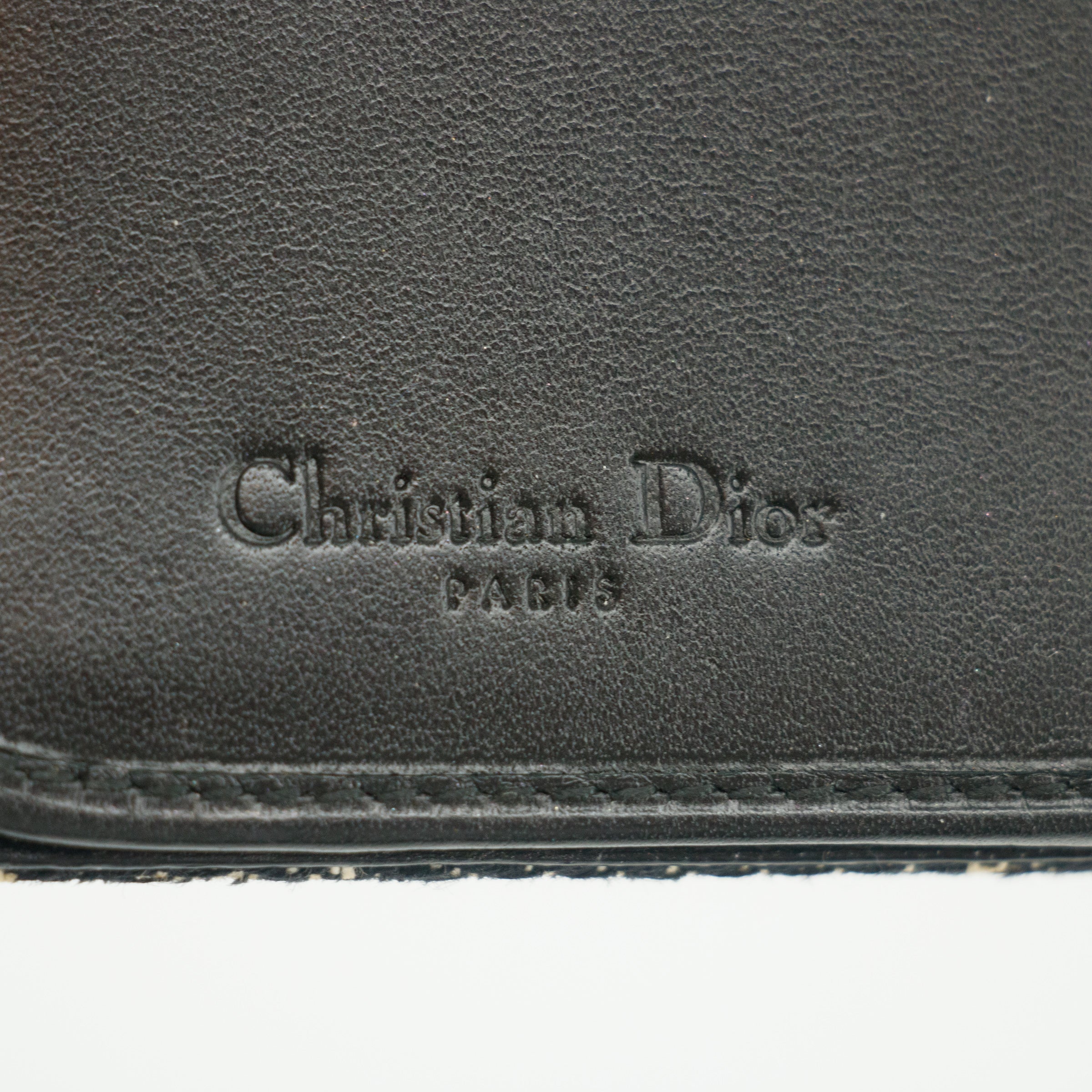Christian Dior Black Trotter Saddle Canvas x Leather Double Hook Long Wallet #2637