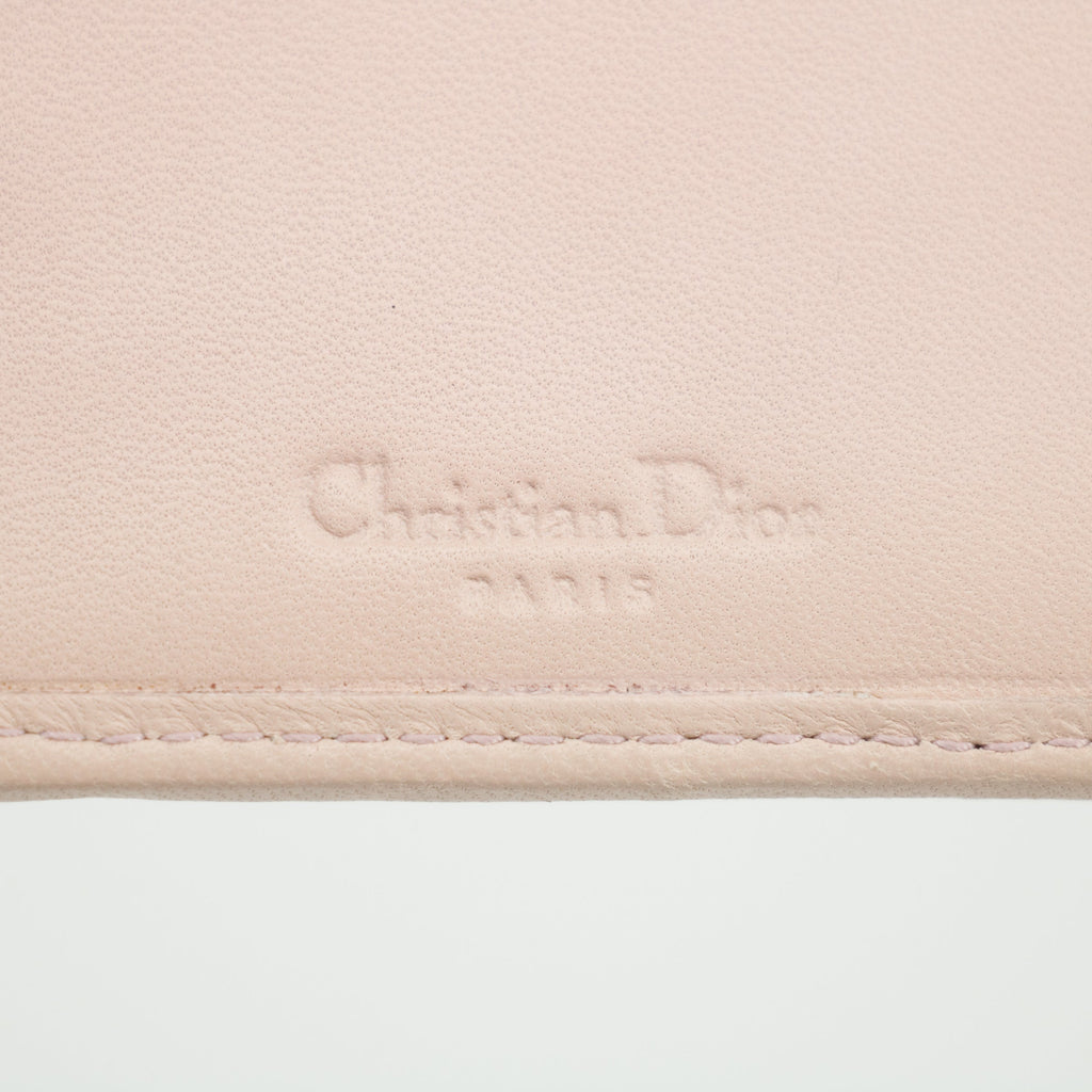 Christian Dior Pink Cannage Leather Long Wallet #2648