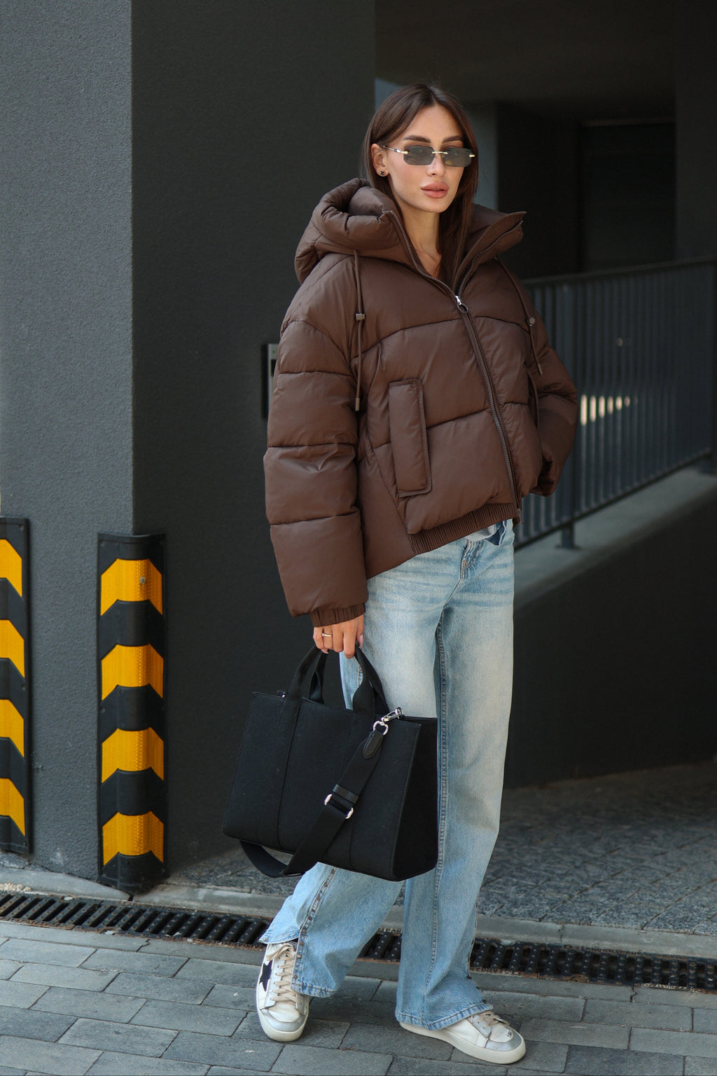 Dark Chocolate Insulated Bio-Down Jacket