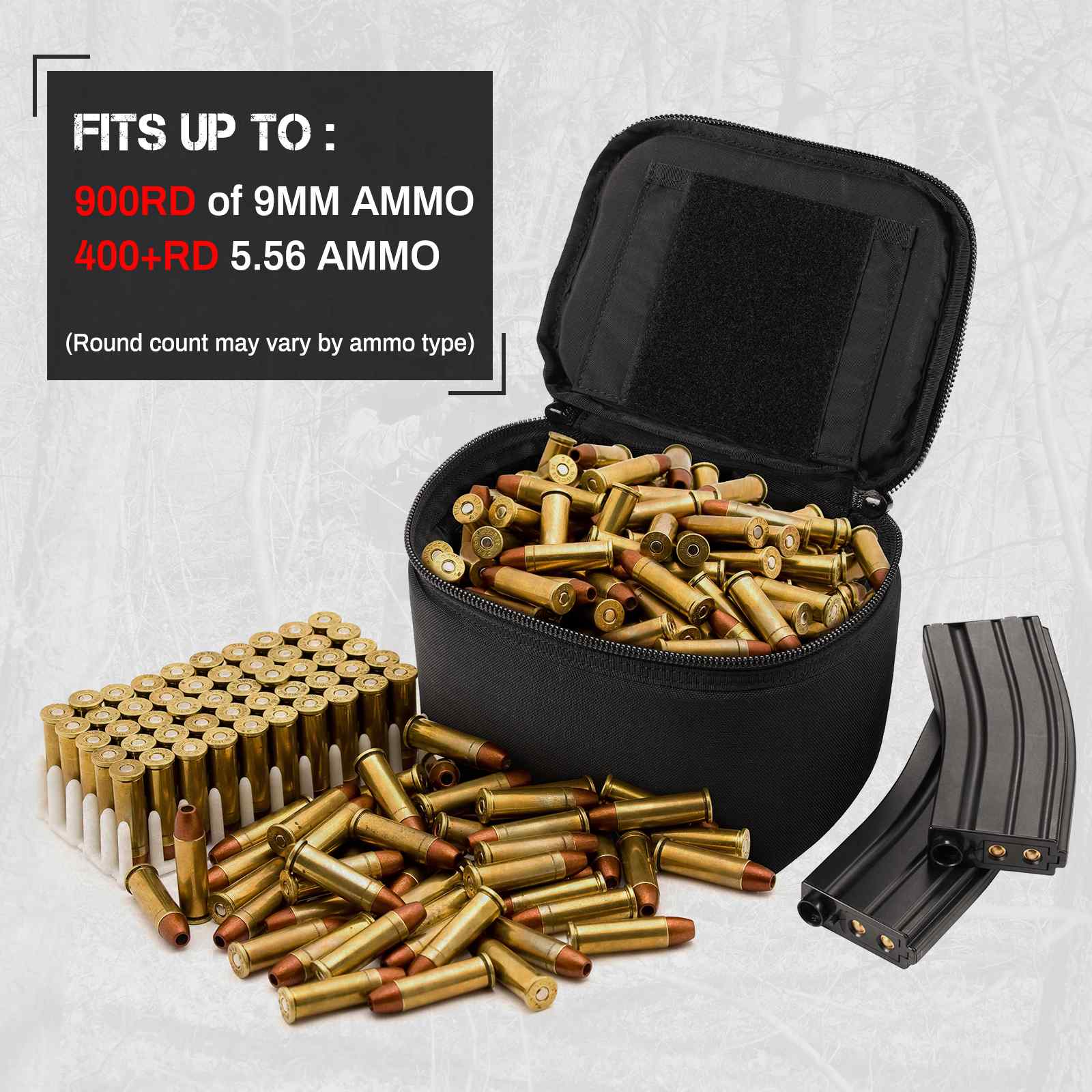 Tactical Ammo Bag, Ammos Transportation Bag for Pistol Rifle and Shotgun Range