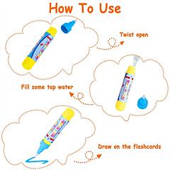 Alphabet Water Coloring Cards with 2 Magic Water Pens