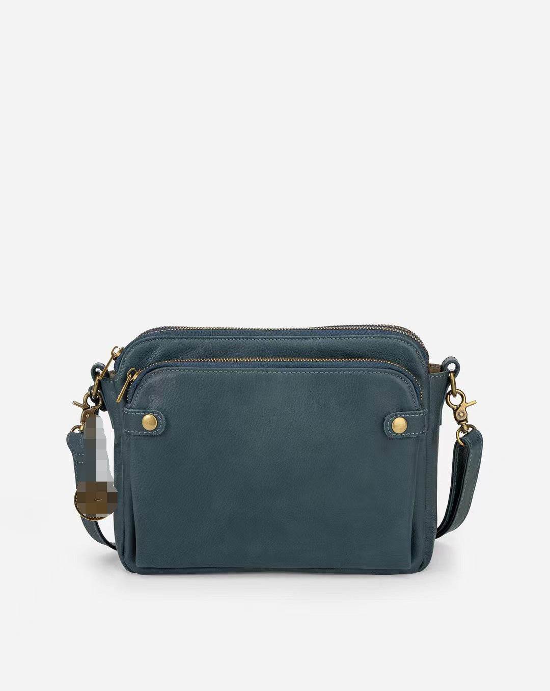 Vintage Three Layer Leather Messenger Women Bag