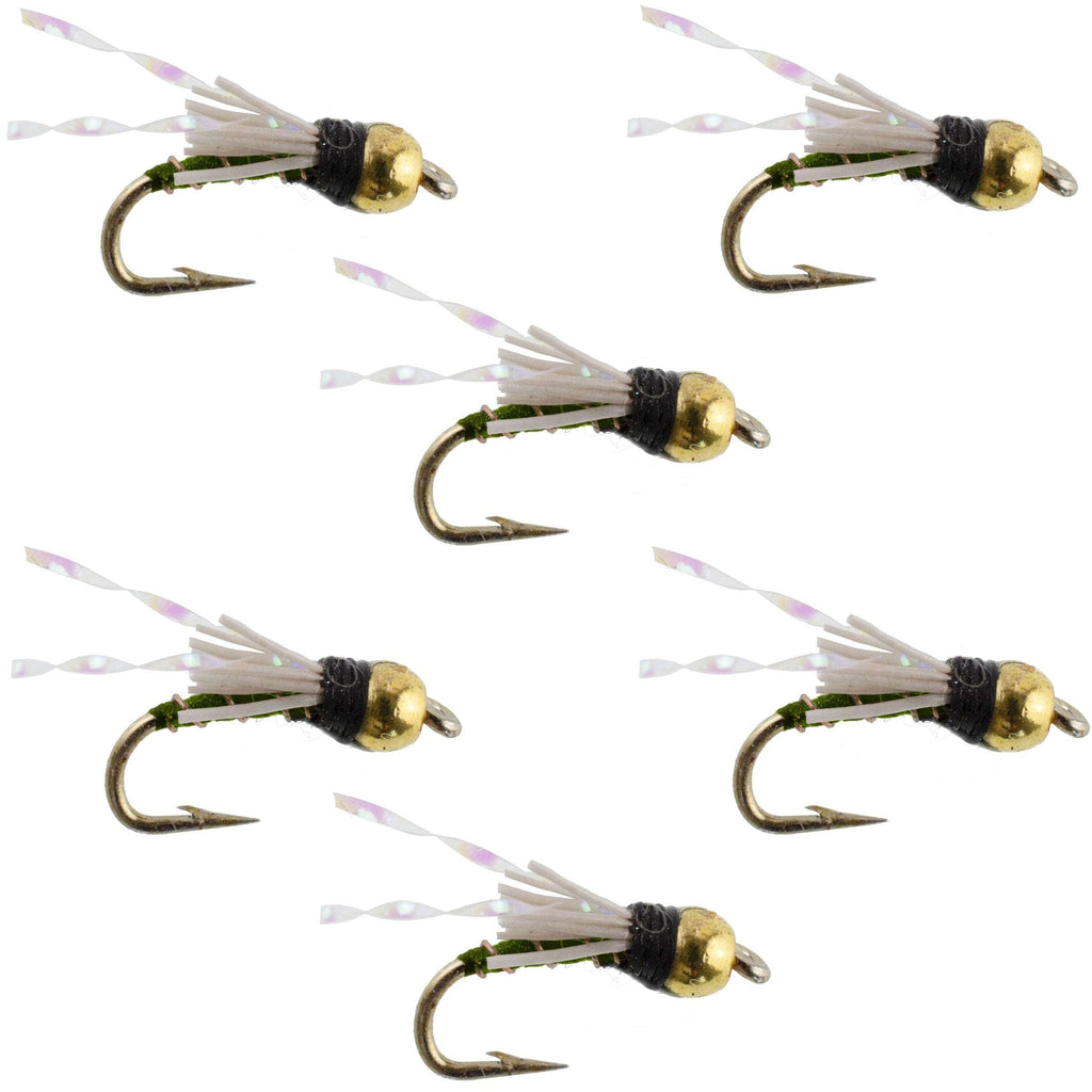 Beadhead Olive 3 Dollar Dip Serendipity Wet Fly Fishing Flies - 6 Flies Hook Size 18