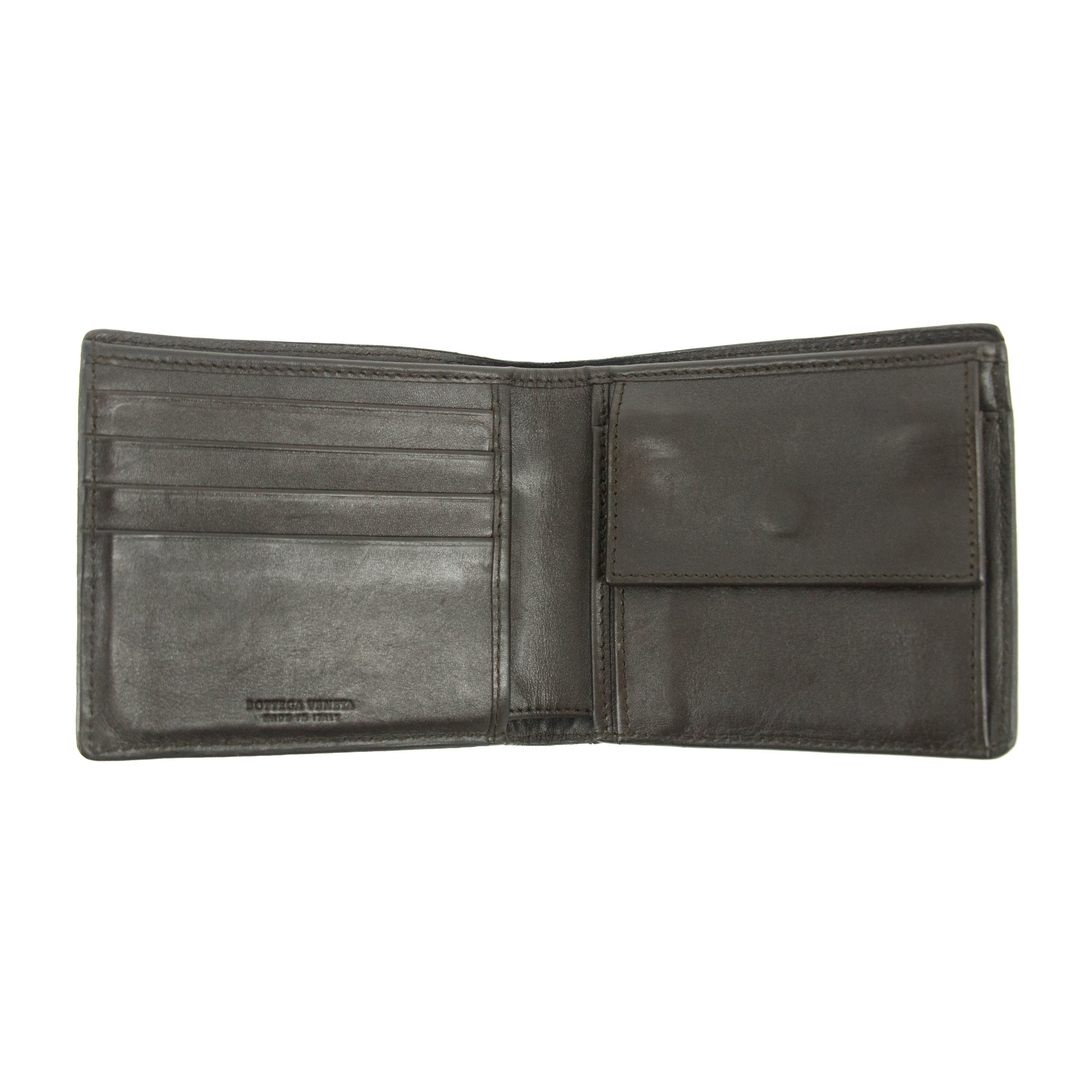 Bottega Veneta Brown Woven Leather Bifold Wallet #3009