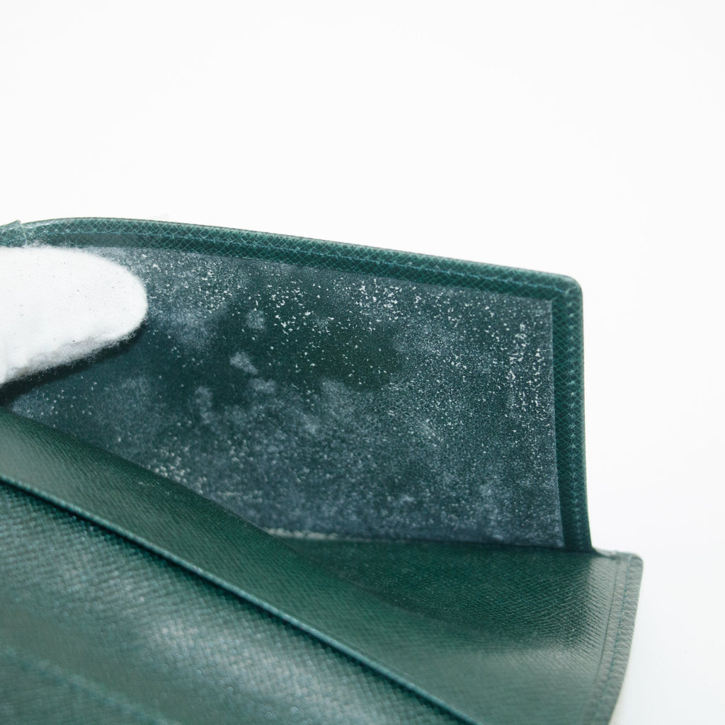 Louis Vuitton Green Taiga Long Wallet #3078