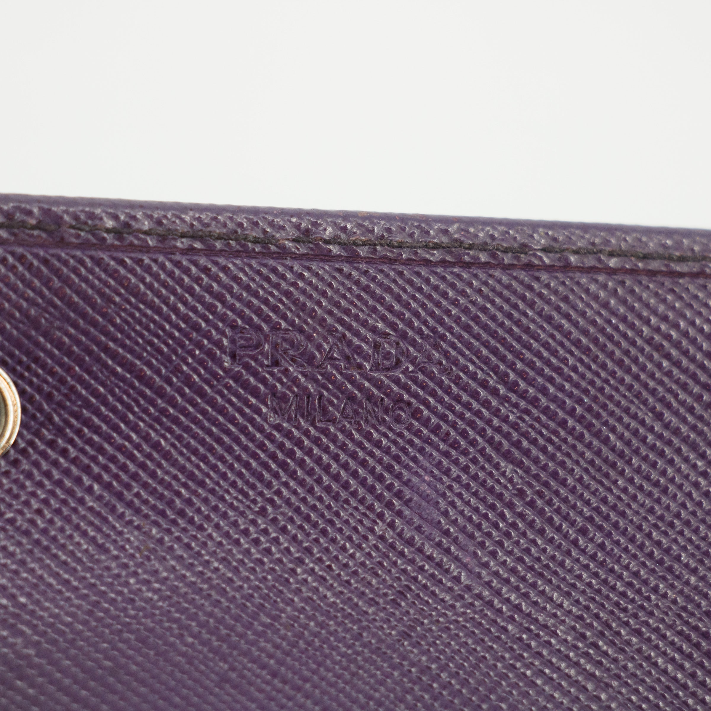 Prada Saffiano Leather Purple Long Wallet  #3082