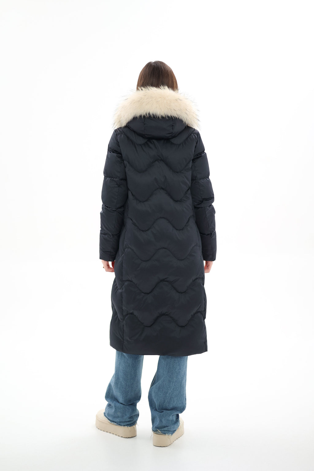 Genuine Fur Trim Down Fill Coat