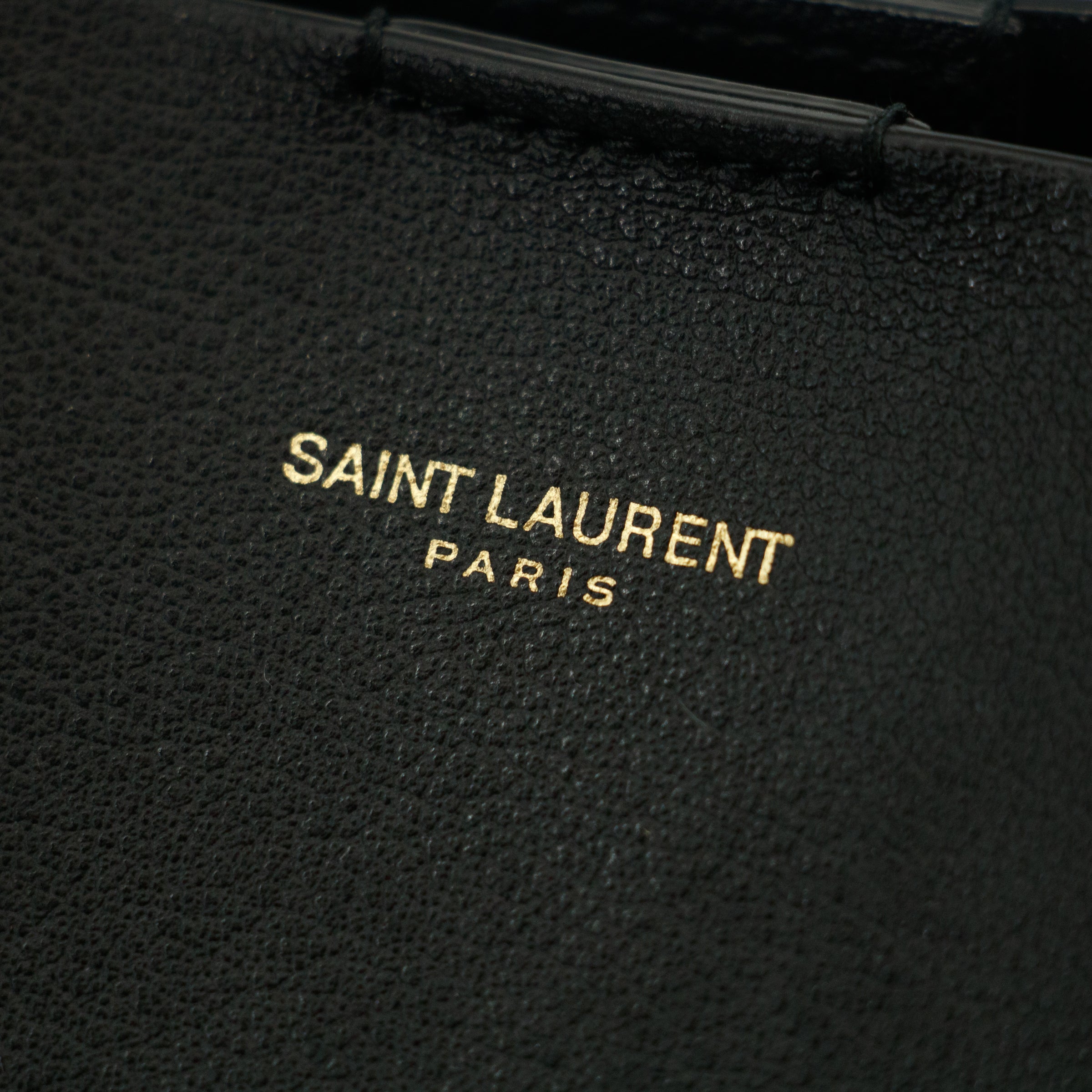 Saint Laurent Shopping Tote Bag in Calfskin Black Leather #3319