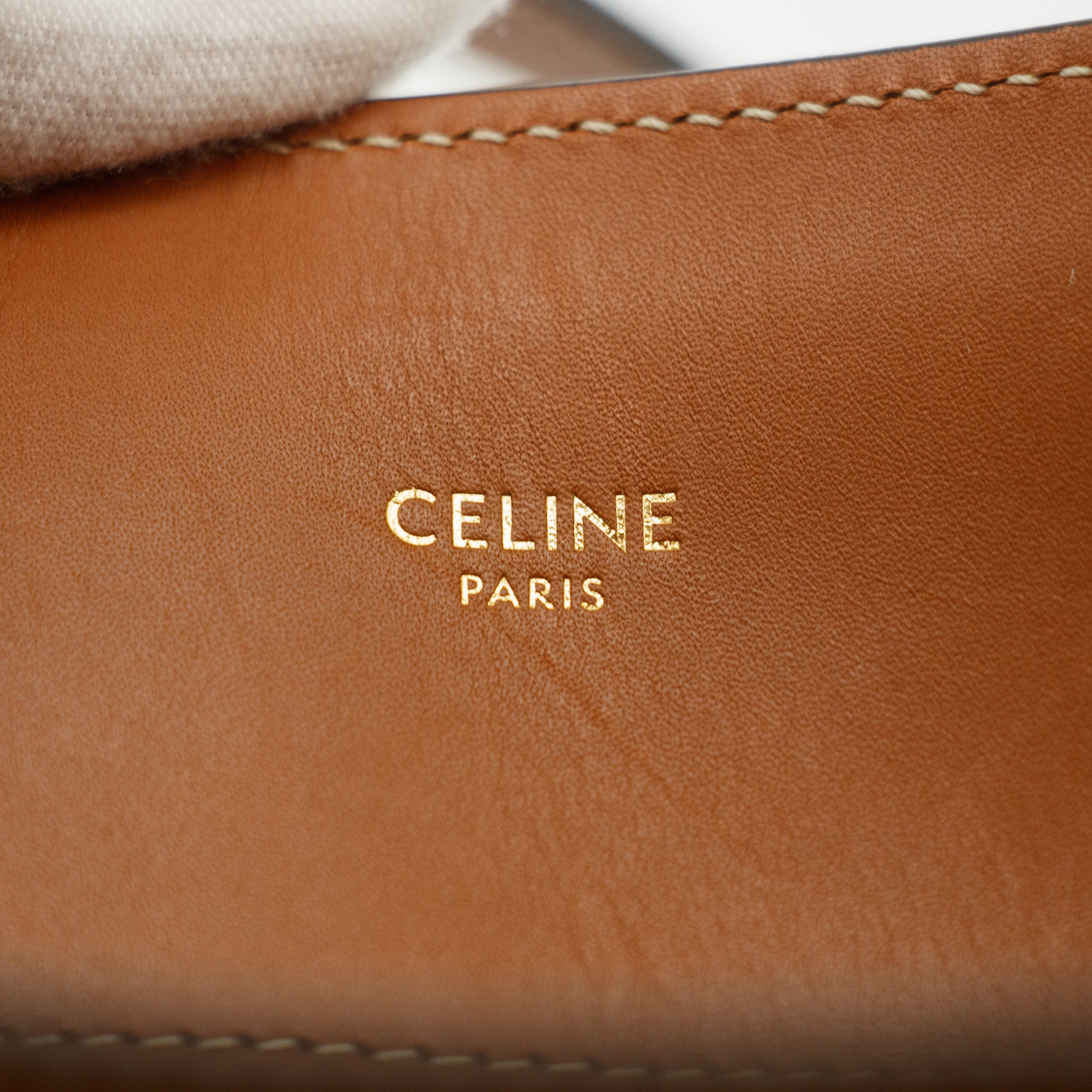 Celine Blue Triomphe Canvas Vertical Cabas 2Way Shoulder Bag #3384