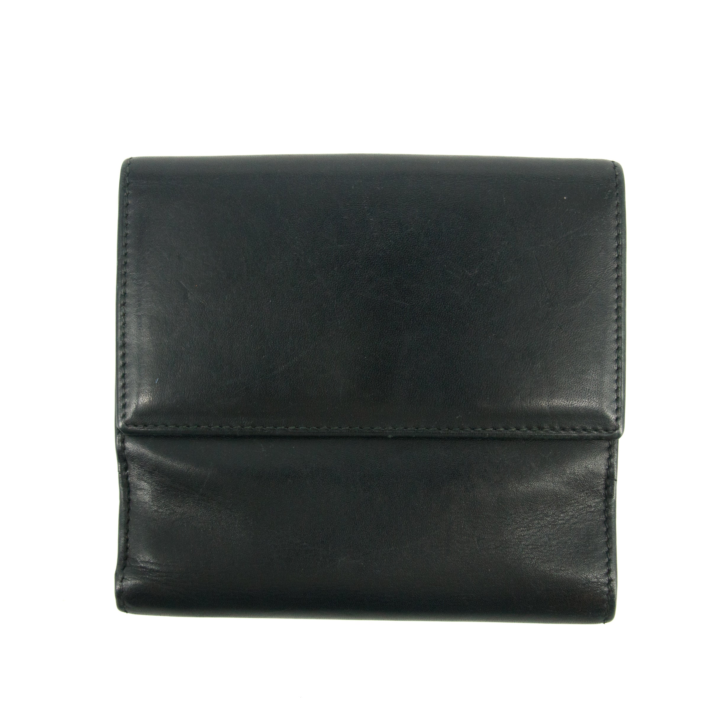 Gucci Black Leather Bifold Wallet w/ Silver Hardware #3398