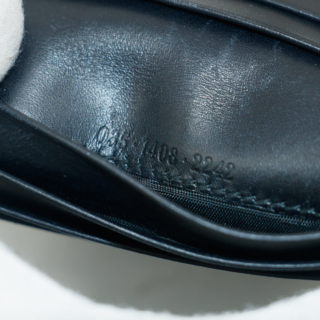 Gucci Black Leather Bifold Wallet w/ Silver Hardware #3398