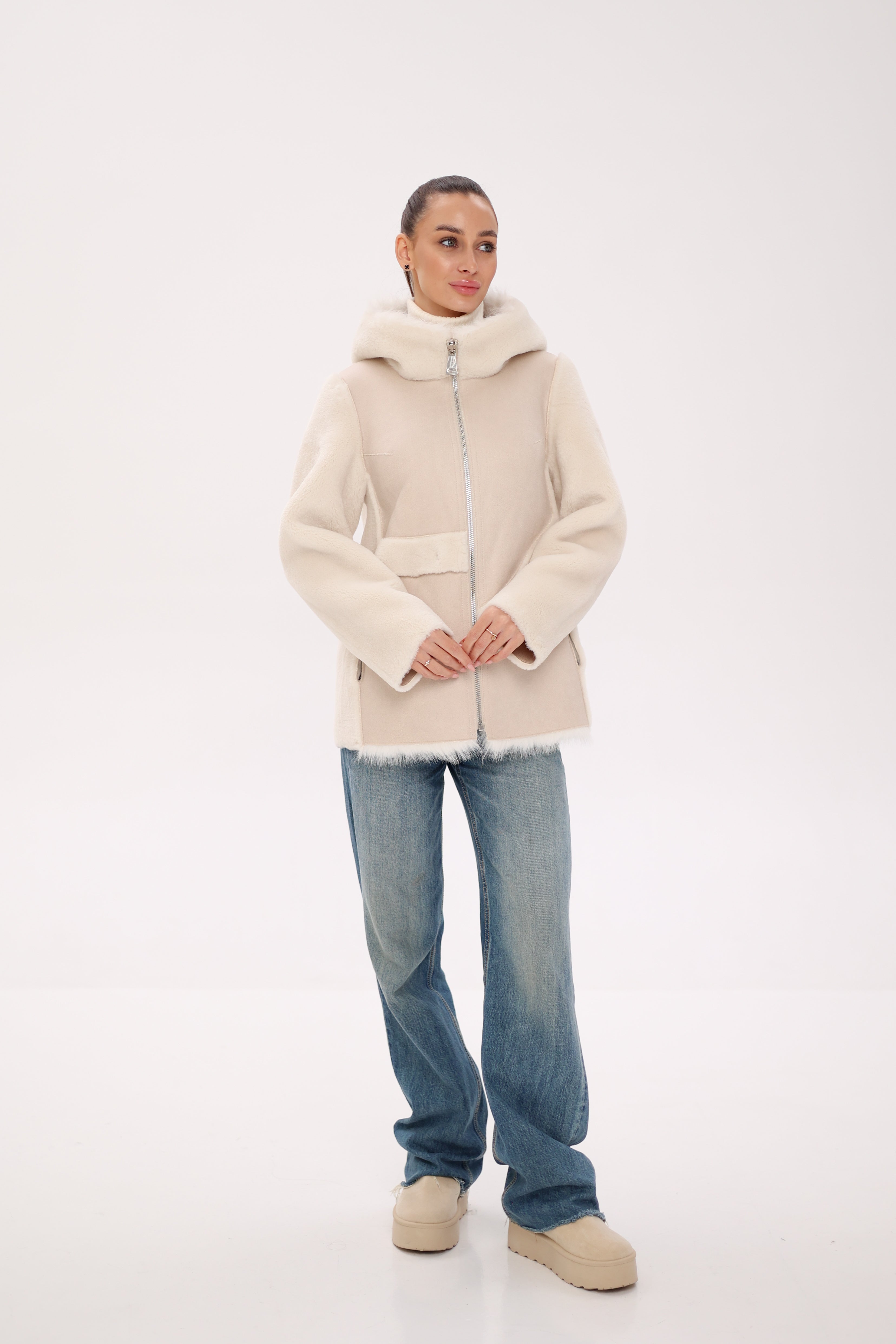 Pre-Order. Re-Stock Ships November 18. ⇆ Reversible Hooded Wool Blend Jacket
