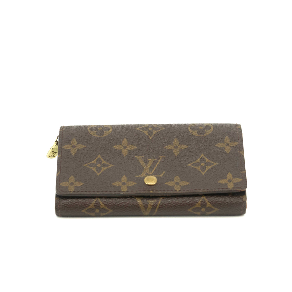 Louis Vuitton Monogram Canvas Brown Porte Tresor Wallet #3523