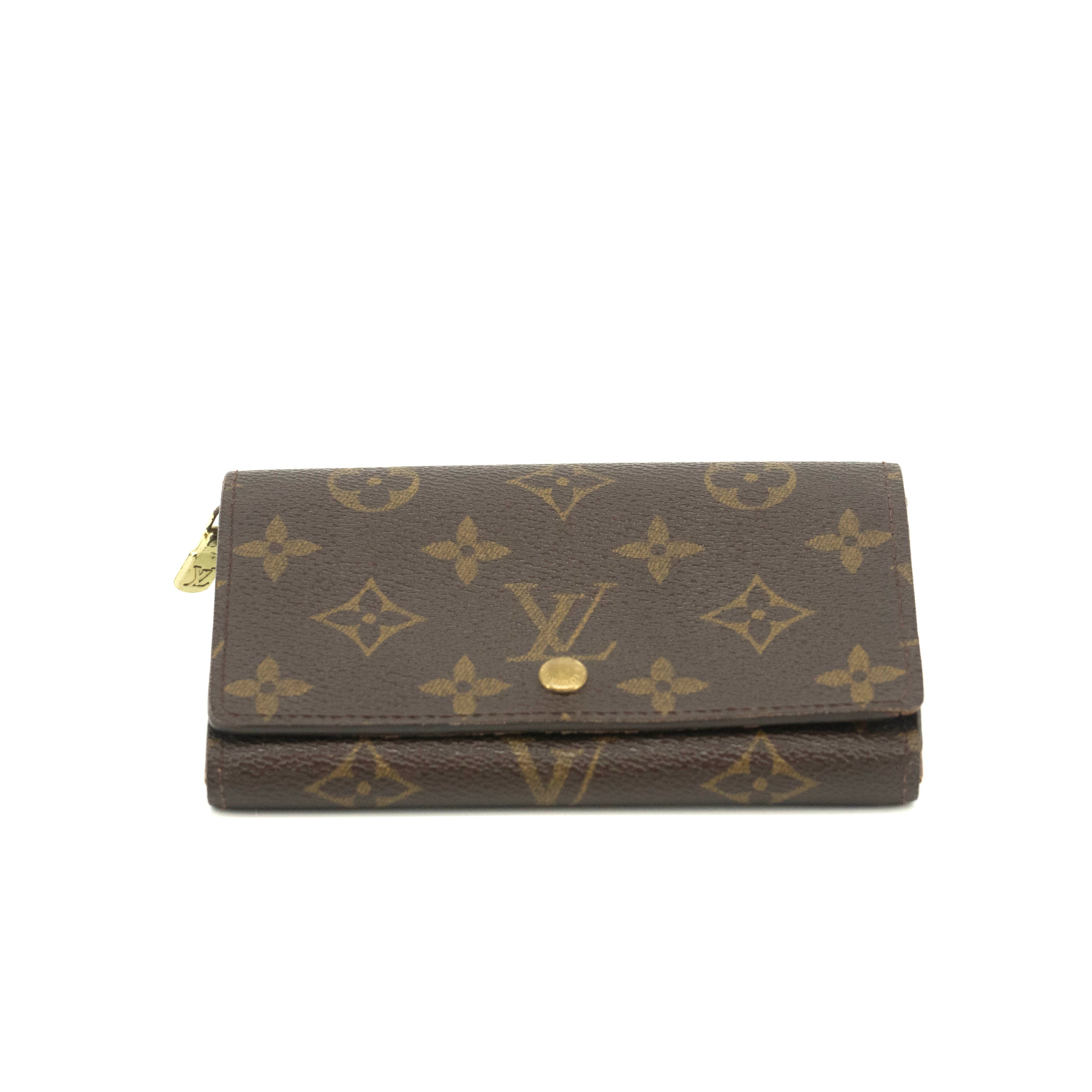 Louis Vuitton Monogram Canvas Brown Porte Tresor Wallet #3523