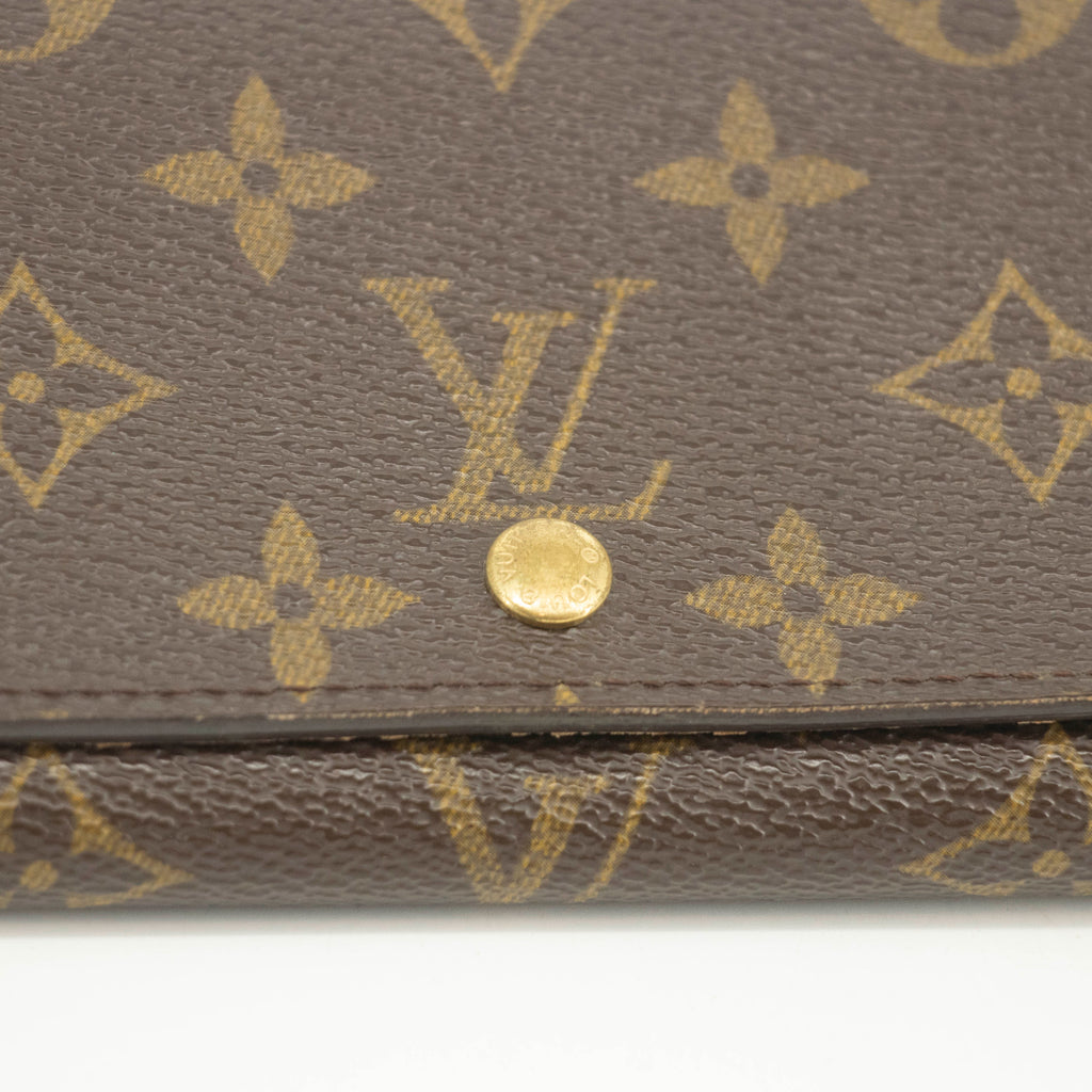 Louis Vuitton Monogram Canvas Brown Porte Tresor Wallet #3523