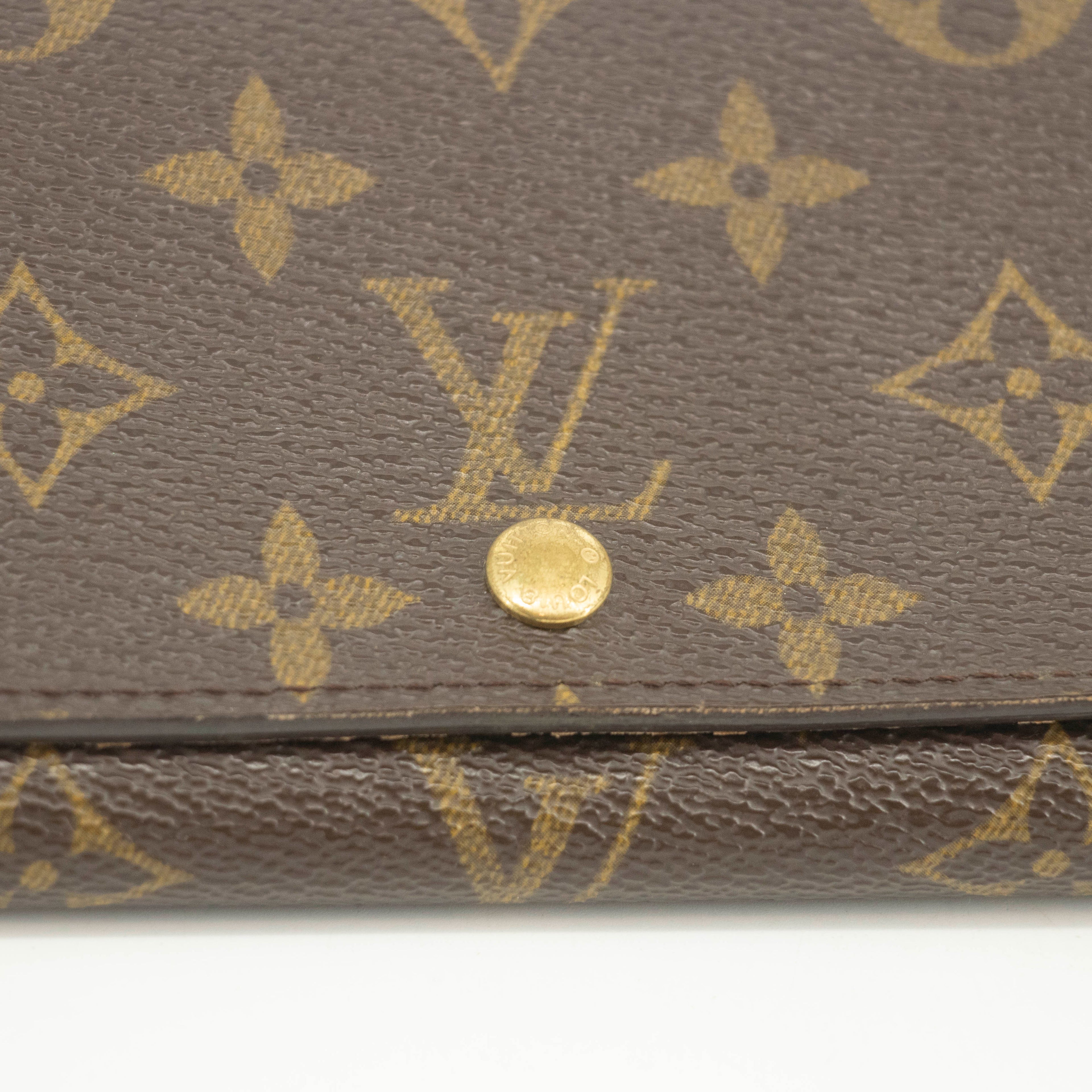 Louis Vuitton Monogram Canvas Brown Porte Tresor Wallet #3523