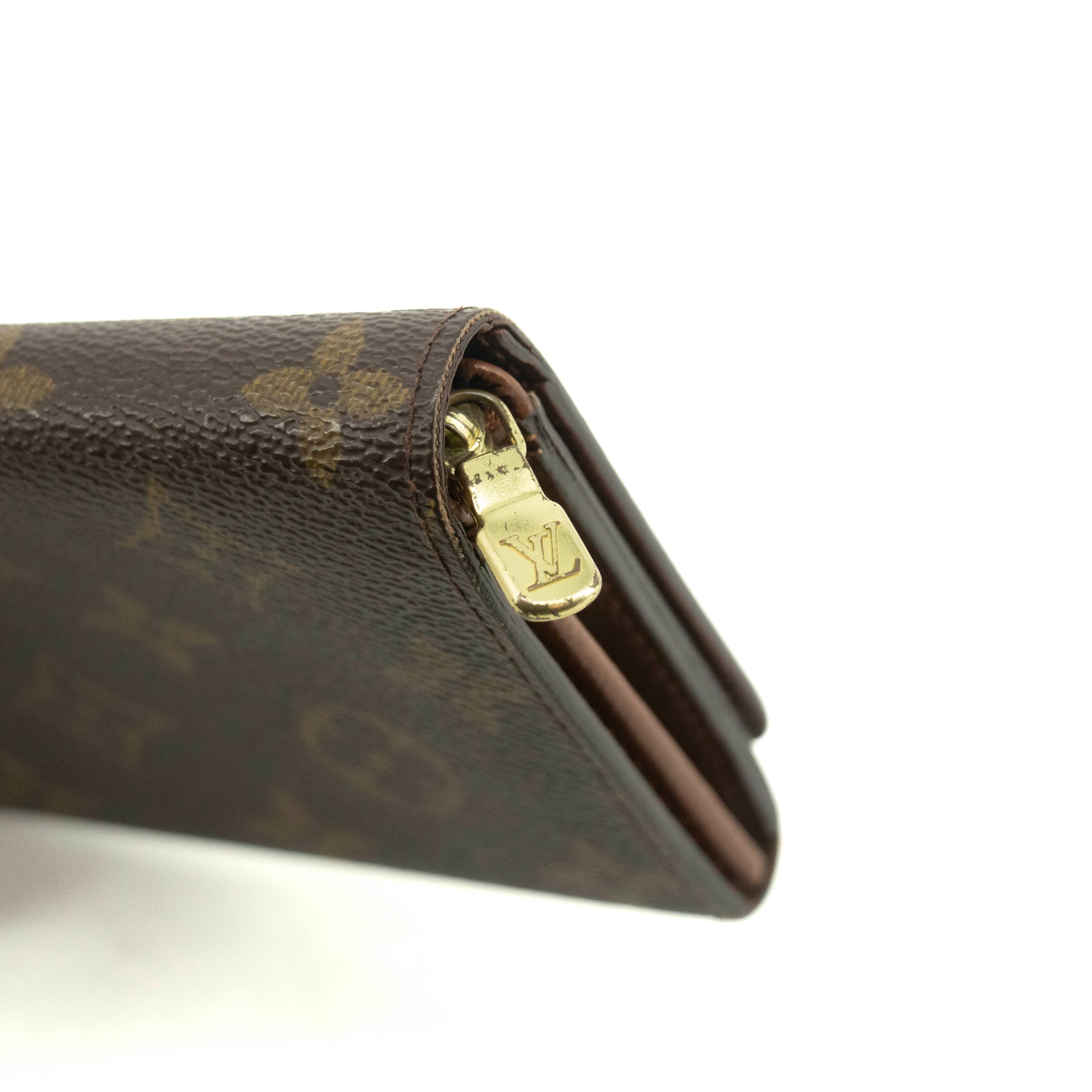 Louis Vuitton Monogram Canvas Brown Porte Tresor Wallet #3523