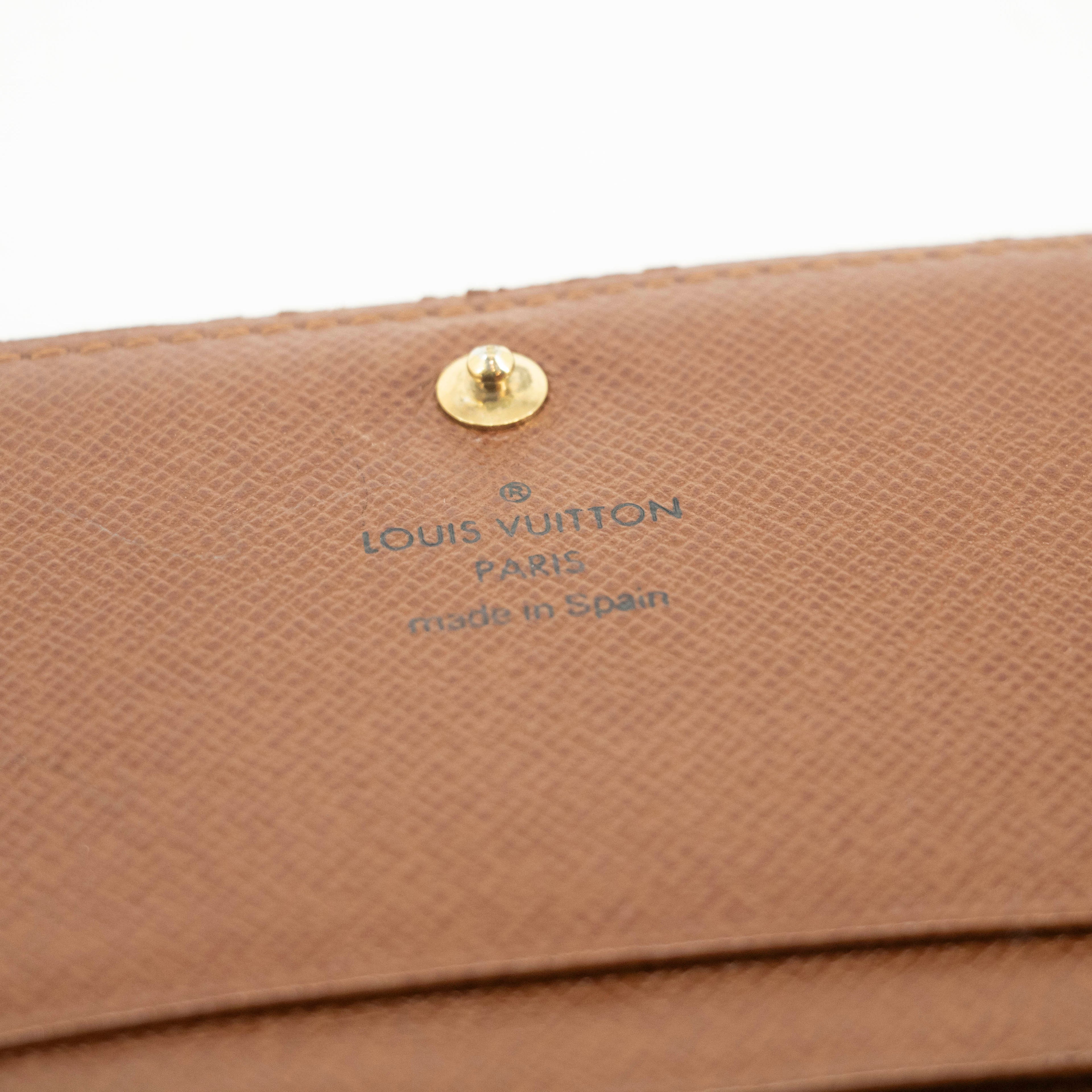 Louis Vuitton Monogram Canvas Brown Porte Tresor Wallet #3523